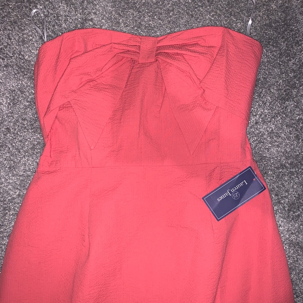 Lauren James Ashley Solid Dress Coral